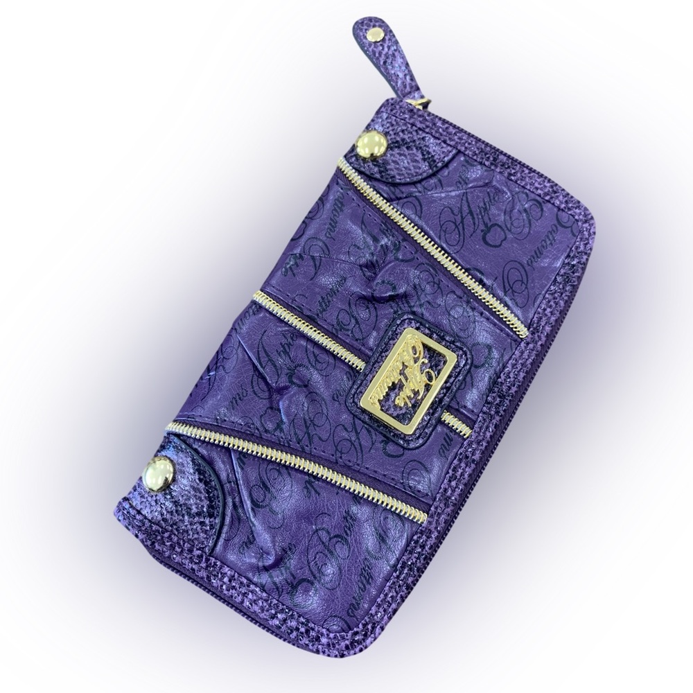 Vintage Y2K Apple Bottom Purple Leather Wallet